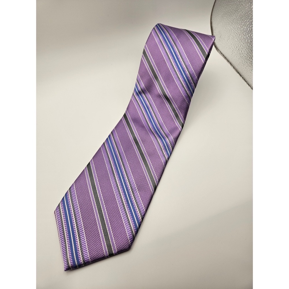 Robert Talbott Best of Class Purple Striped Silk Tie Hand Sewn USA Mens Business